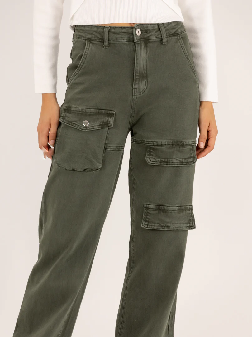 Jean cargo droit kaki - Image 5