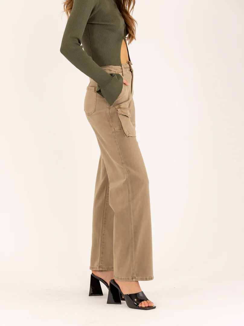 Jean cargo droit taupe - Image 3