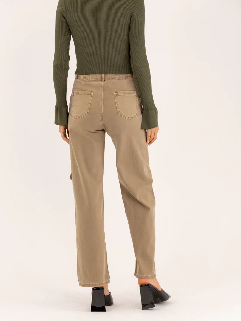 Jean cargo droit taupe - Image 4