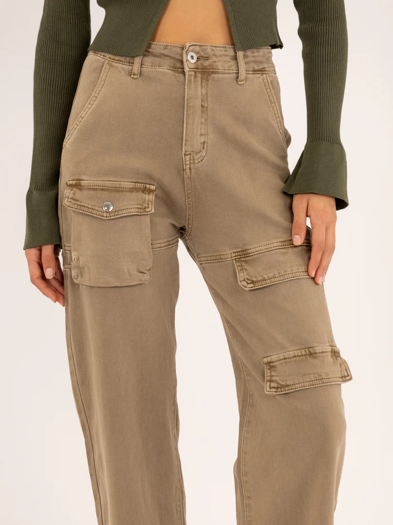Jean cargo droit taupe - Image 5