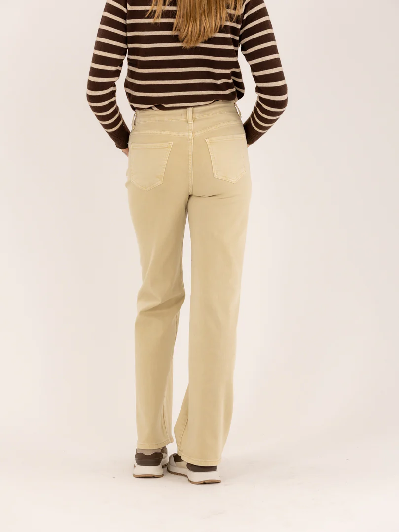 Jean droit large classique beige - Image 5