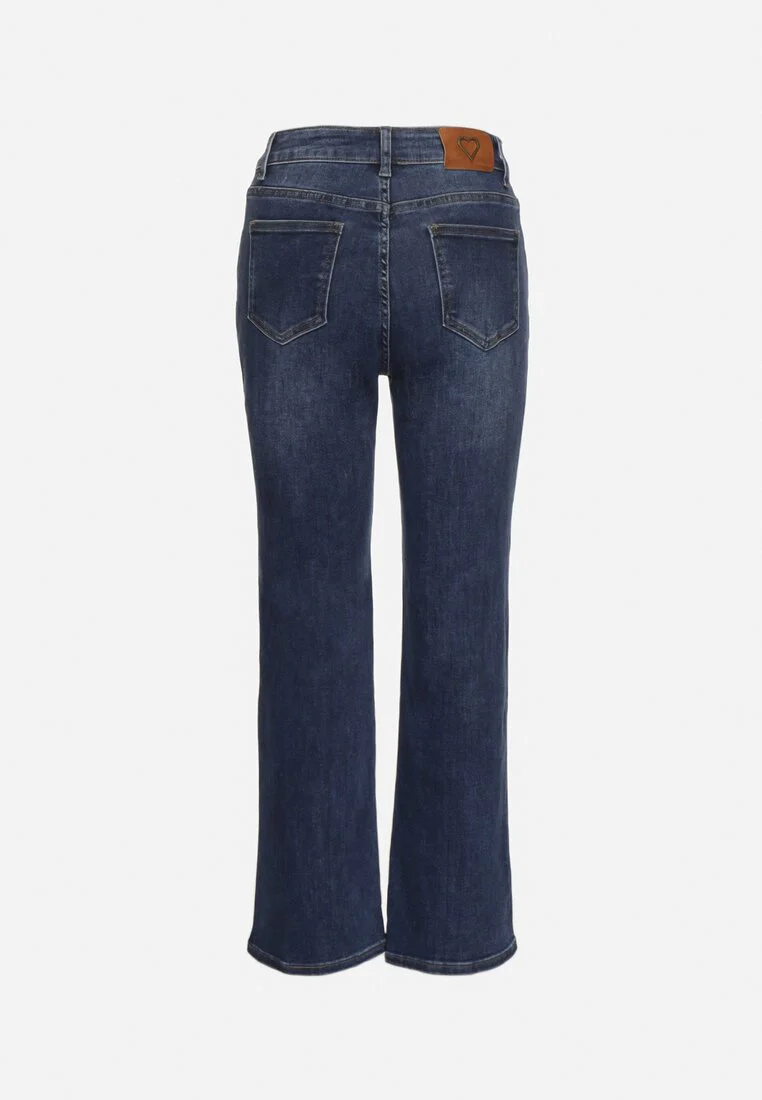 Jean droit taille haute bleu marine - Image 7