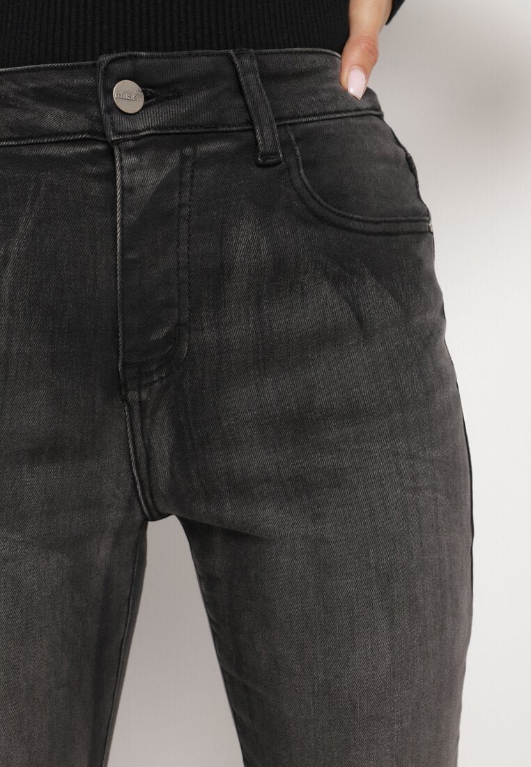 Jean droit taille haute gris anthracite - Image 5