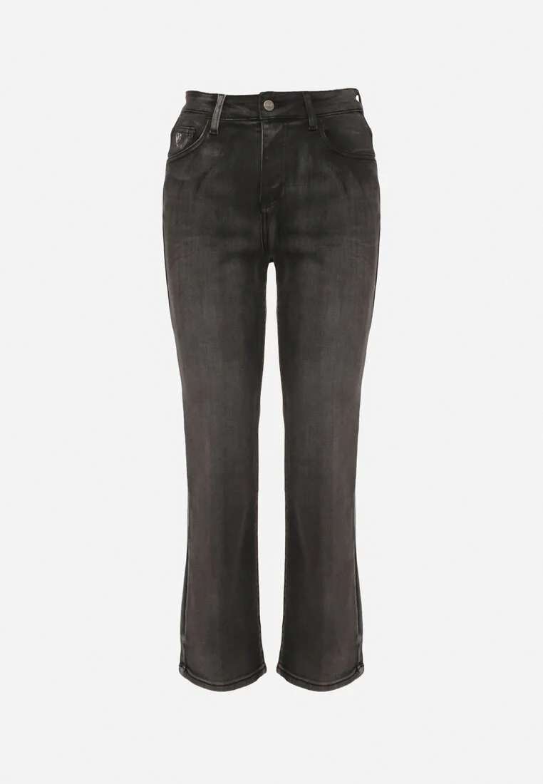 Jean droit taille haute gris anthracite - Image 6