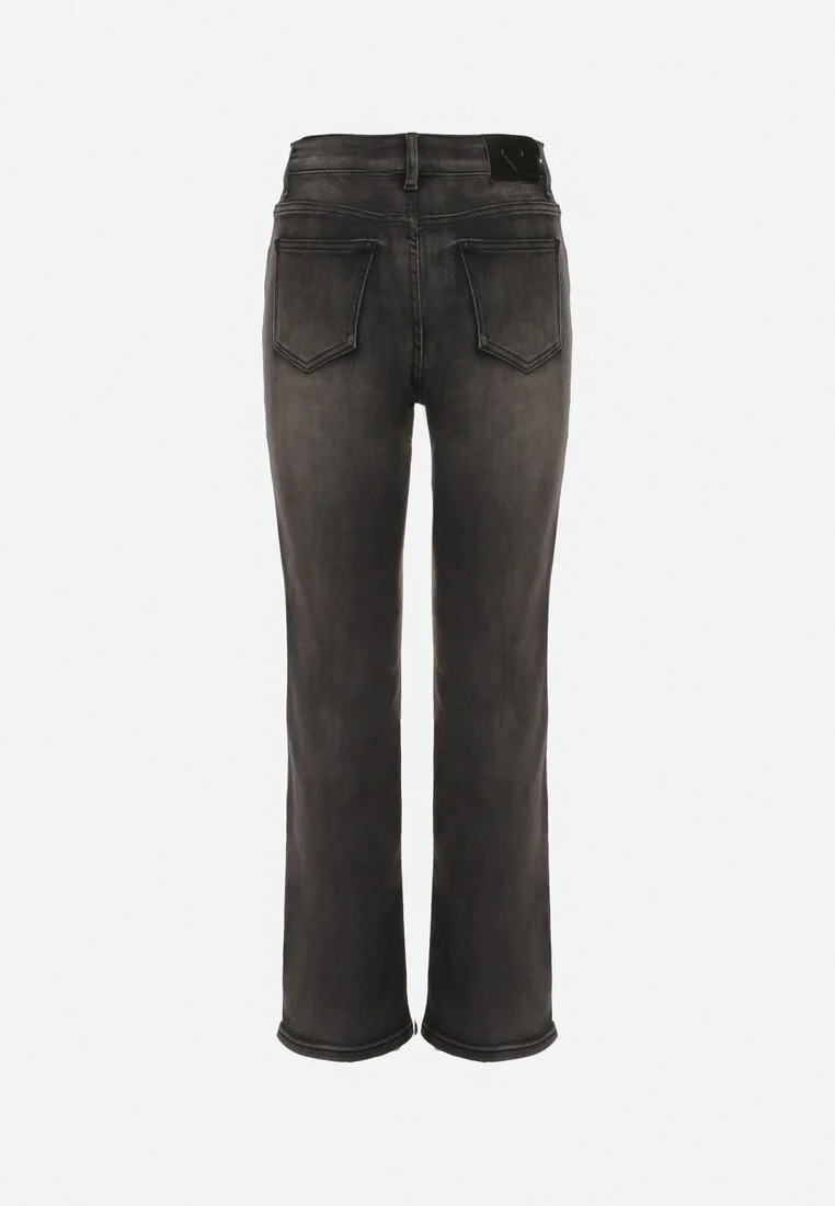 Jean droit taille haute gris anthracite - Image 7
