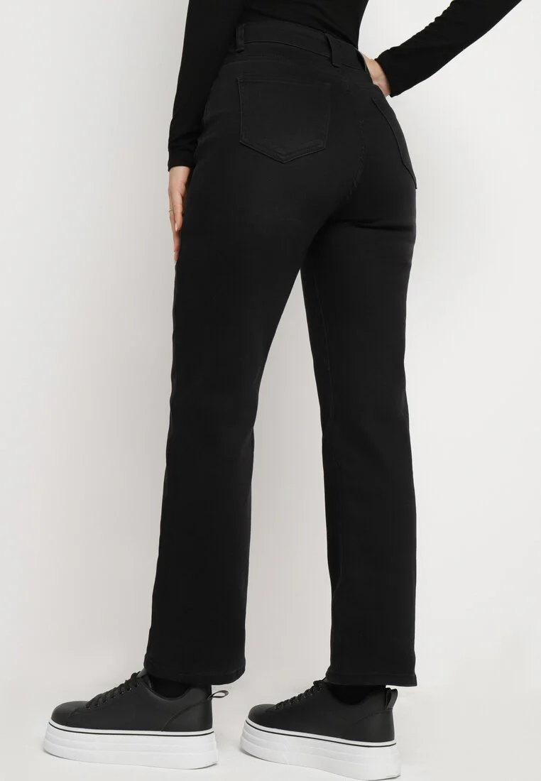 Jean droit taille haute noir - Image 4