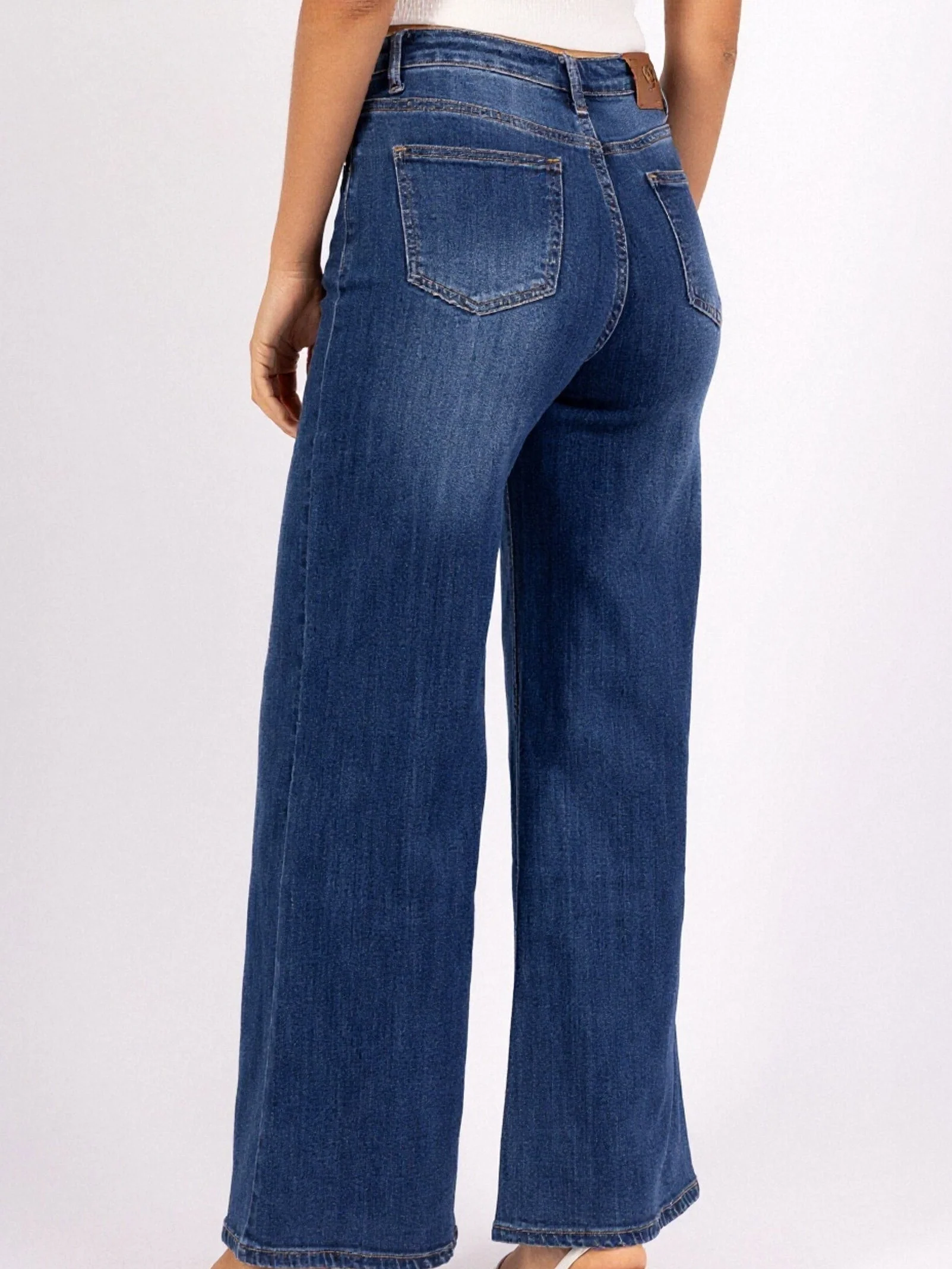Jean Femme Bleu Wide Leg Premium – Taille Haute & Coupe Évasée - Image 3