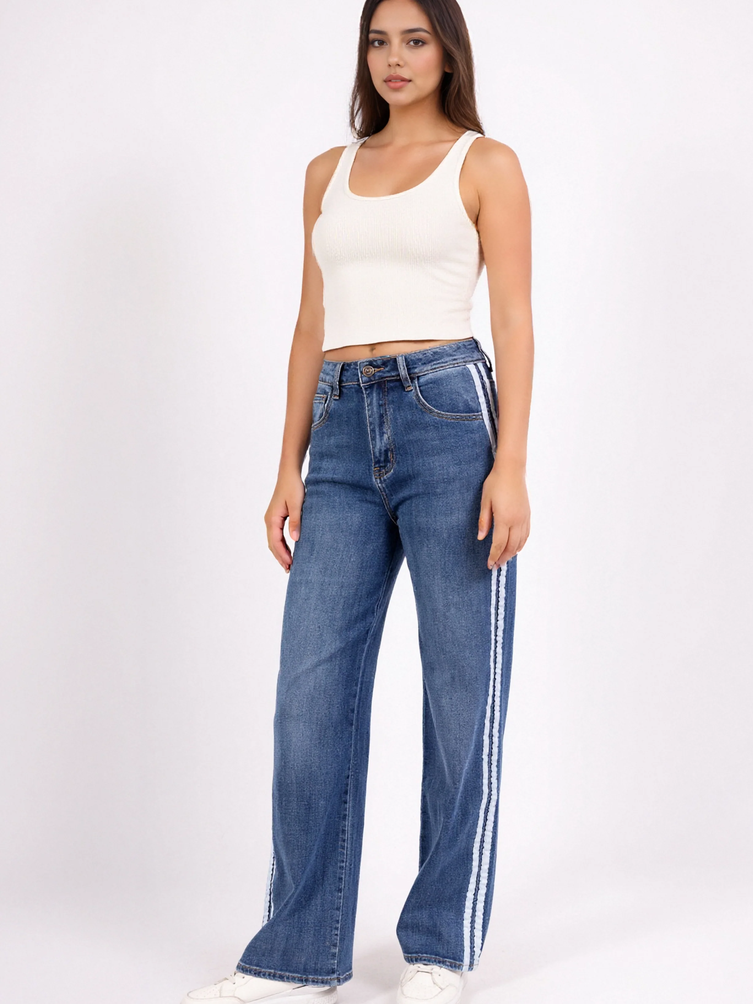 Jean Large à Bandes Latérales – Le Must-Have Street