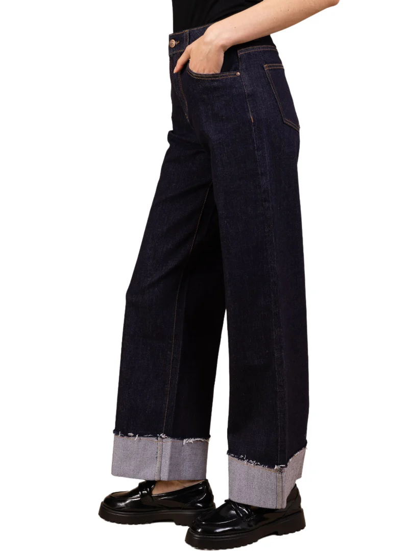 Jean large à revers en denim brut - Image 2