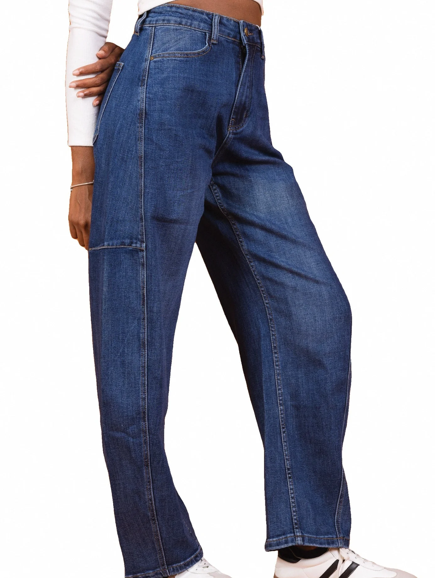 Jean Large Bleu Banana Fit – Le Chic Naturel du Confort - Image 2