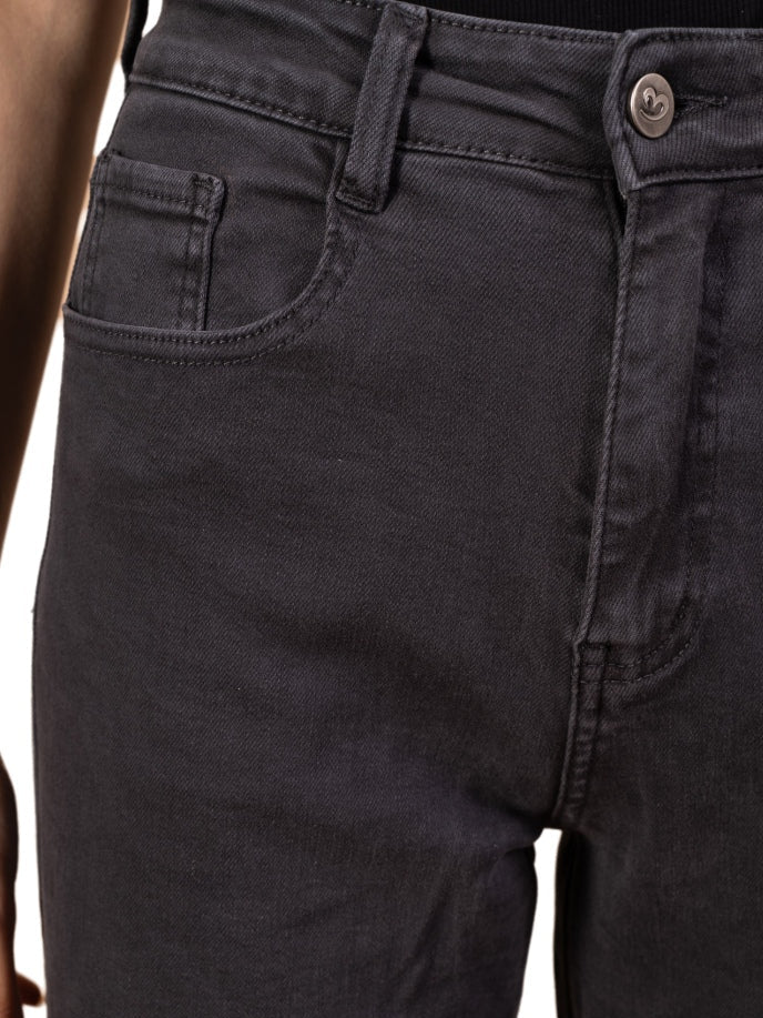 Jean Large Droit Gris en Denim de Coton – L’Essence du Minimalisme Chic - Image 3