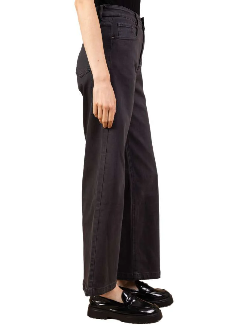 Jean Large Droit Gris en Denim de Coton – L’Essence du Minimalisme Chic - Image 4