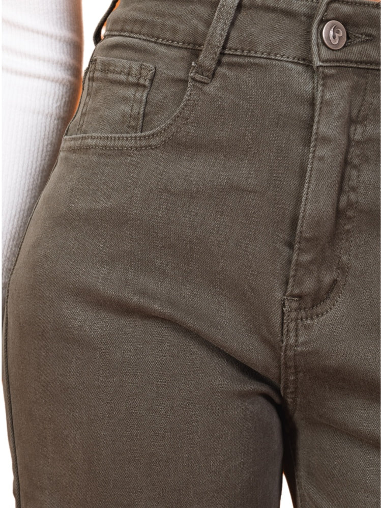 Jean Large Droit Kaki en Denim de Coton – L’Essence du Minimalisme Chic - Image 4