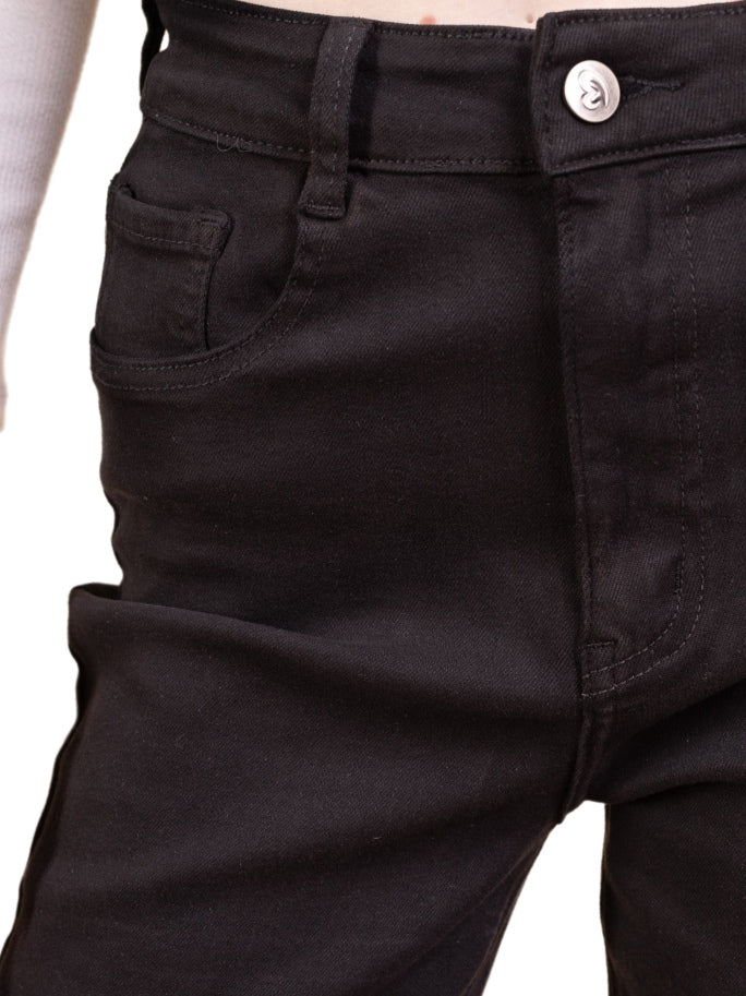Jean Large Droit Noir en Denim de Coton – L’Essence du Minimalisme Chic - Image 4