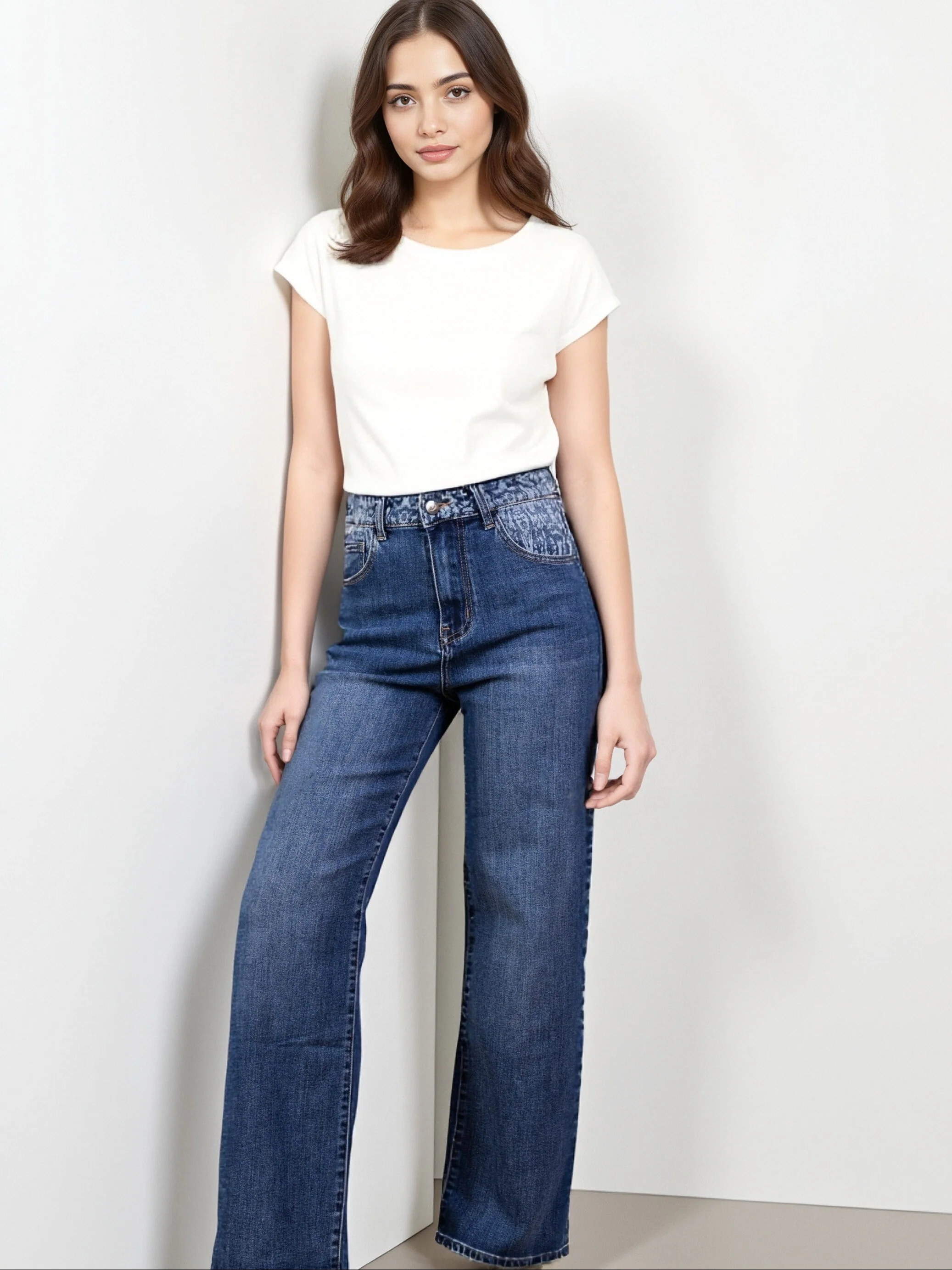 Jean Large Effet Délavé – Style Rétro