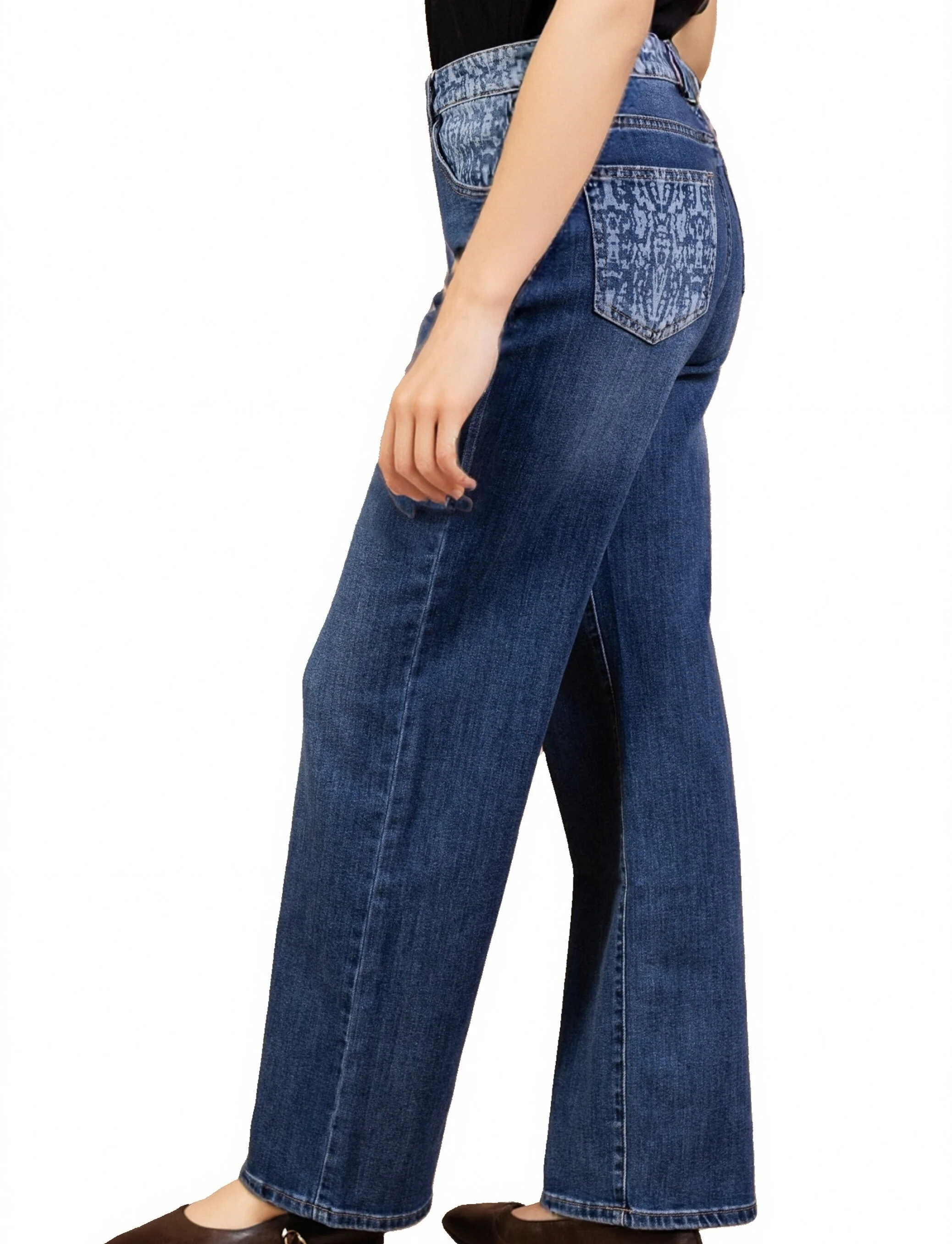 Jean Large Effet Délavé – Style Rétro - Image 2