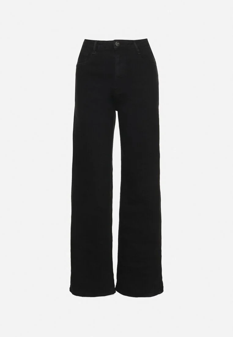Jean large noir en coton et taille haute - Image 6