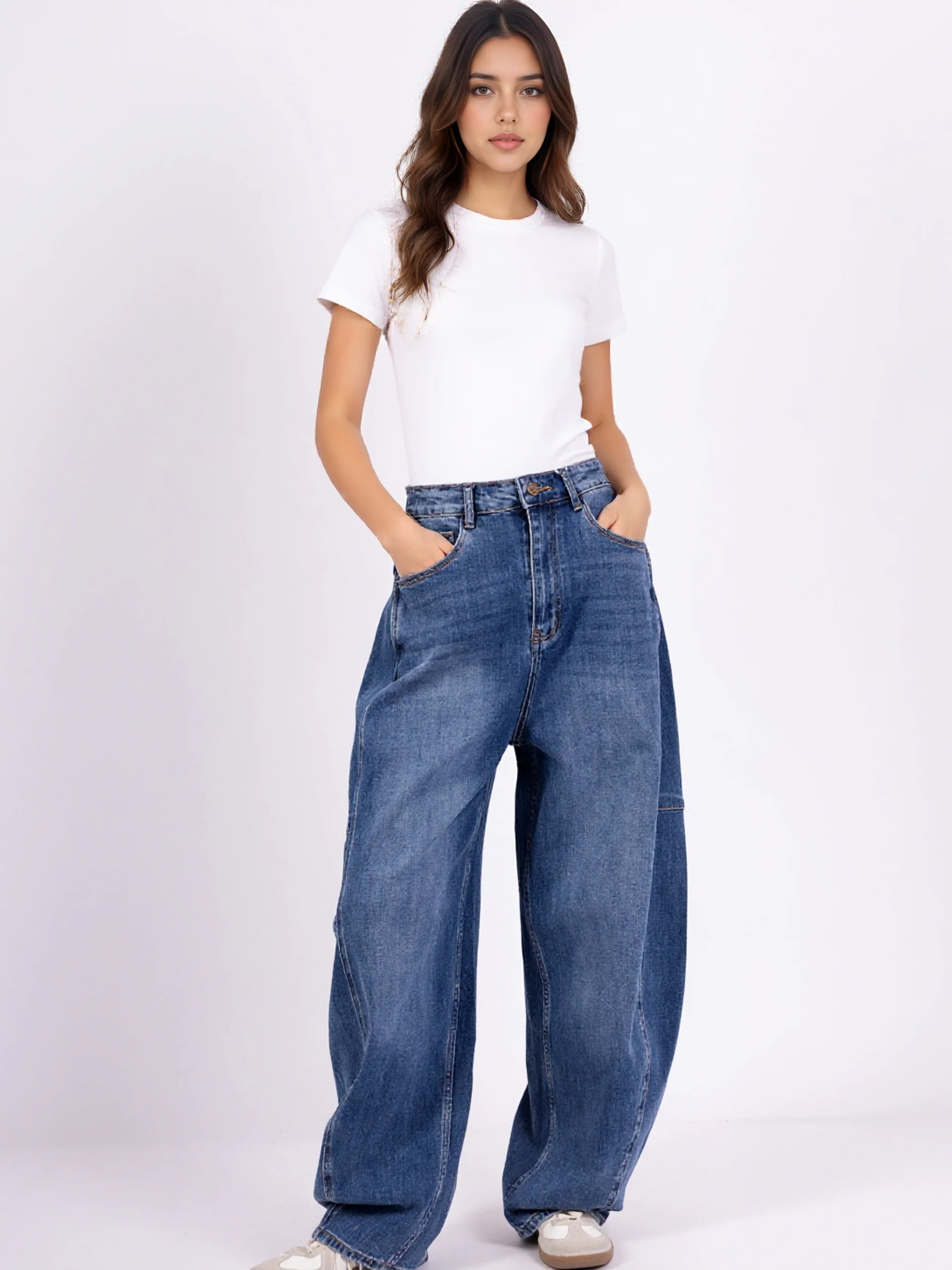 Jean Loose Large Bleu