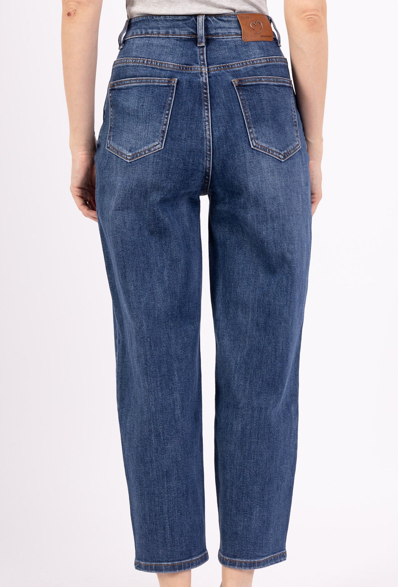 Jean Mom Boutonné – Bleu Casual & Élégant - Image 3