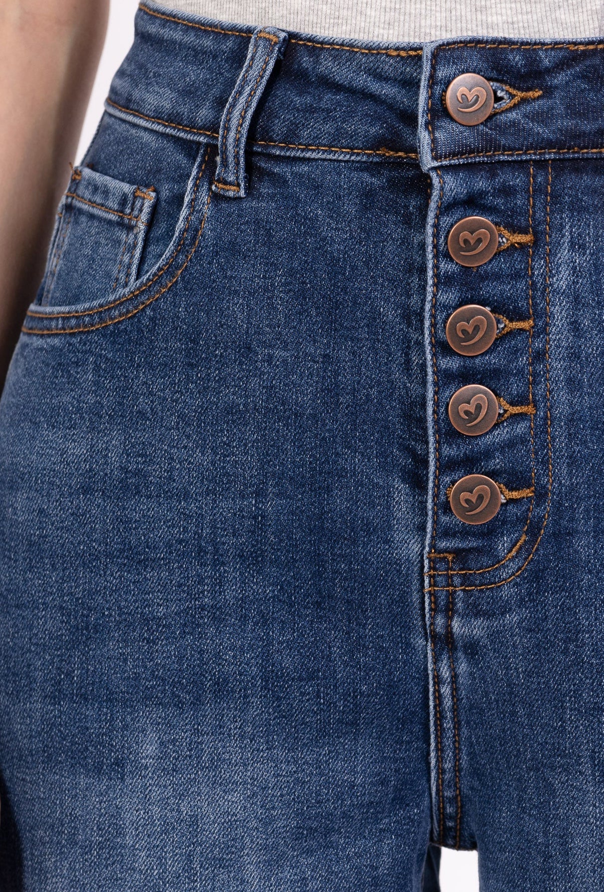 Jean Mom Boutonné – Bleu Casual & Élégant - Image 4