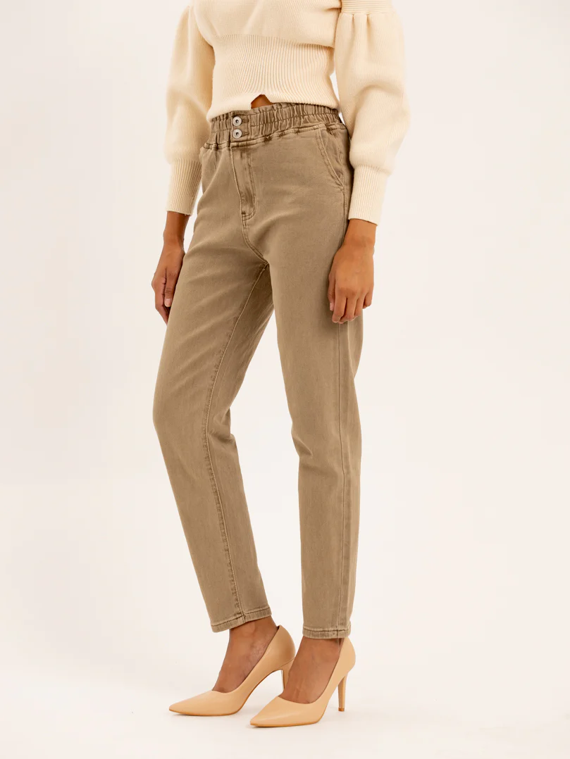 Jean mom fit taille élastique - Image 3