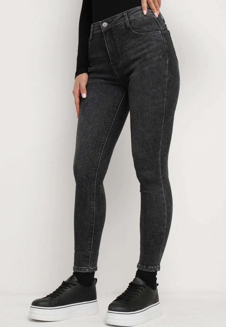 Jean mom fit taille haute gris - Image 3