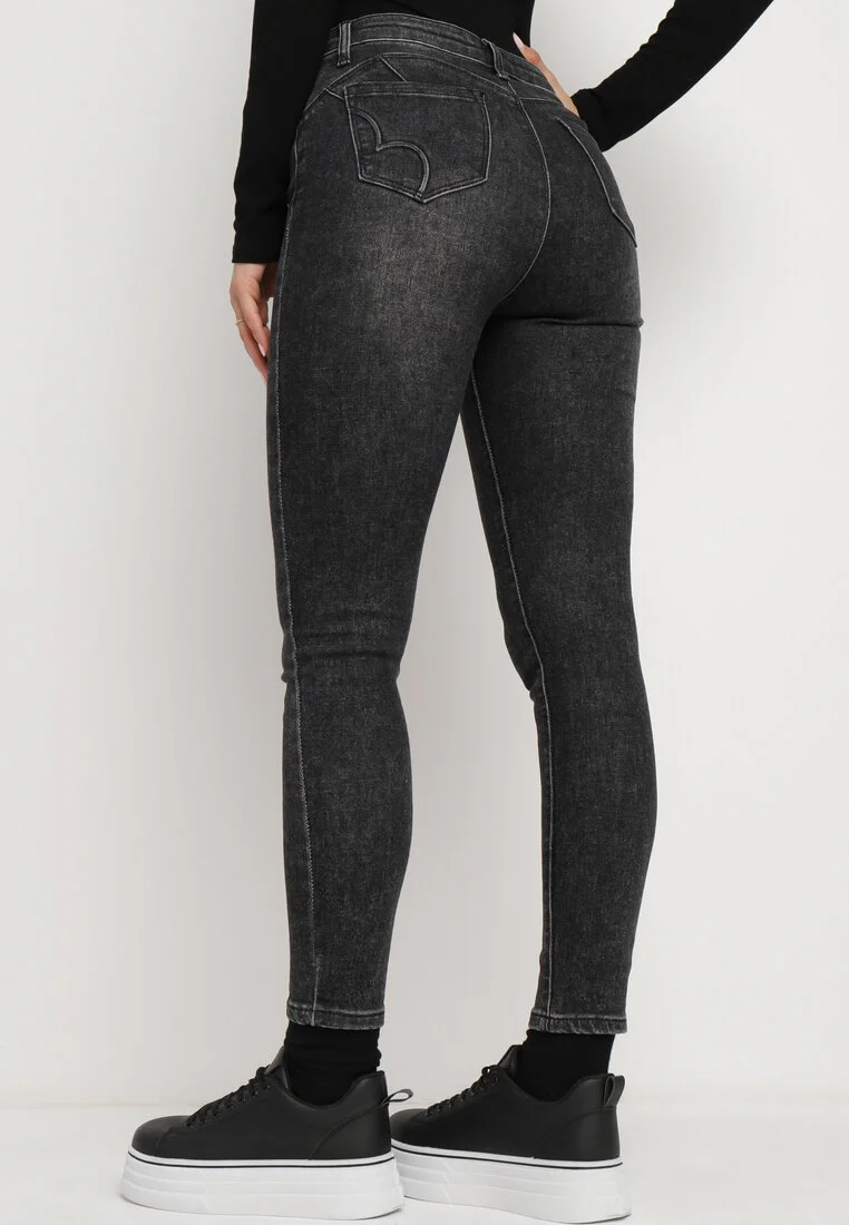 Jean mom fit taille haute gris - Image 4