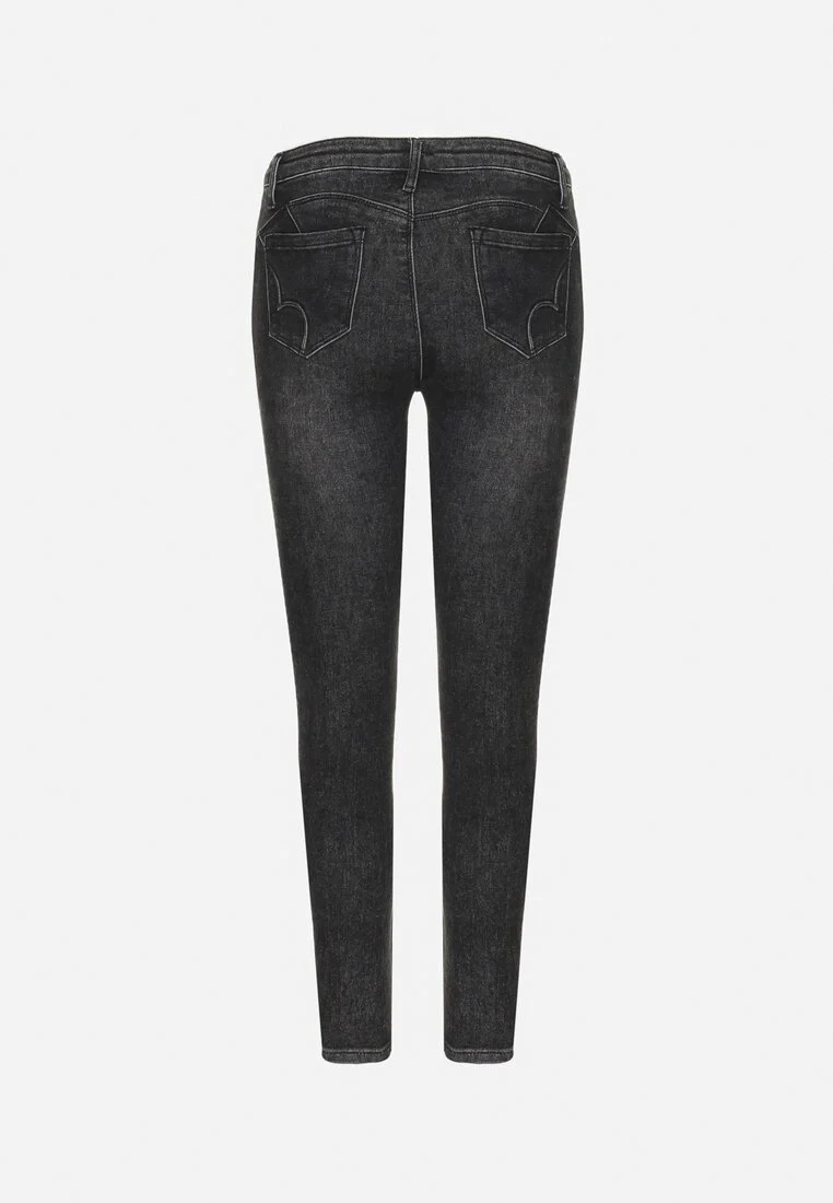 Jean mom fit taille haute gris - Image 7