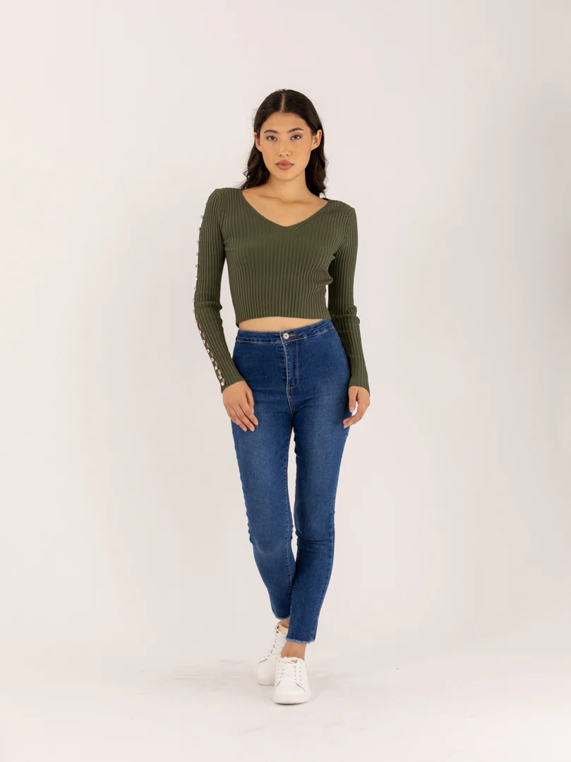Jean skinny 7/8 ourlet brut - Image 4