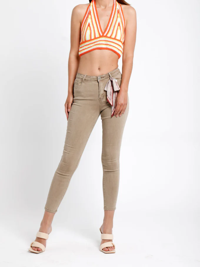Jean skinny avec garniture en foulard - Image 5