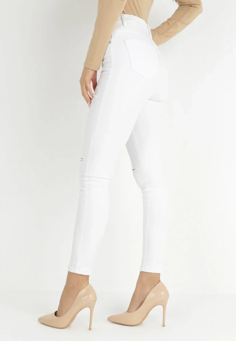 Jean skinny déchiré blanc - Image 4