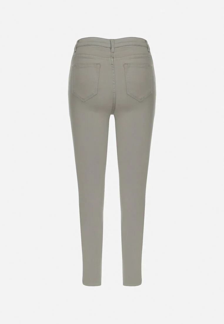 Jean skinny déchiré kaki - Image 7