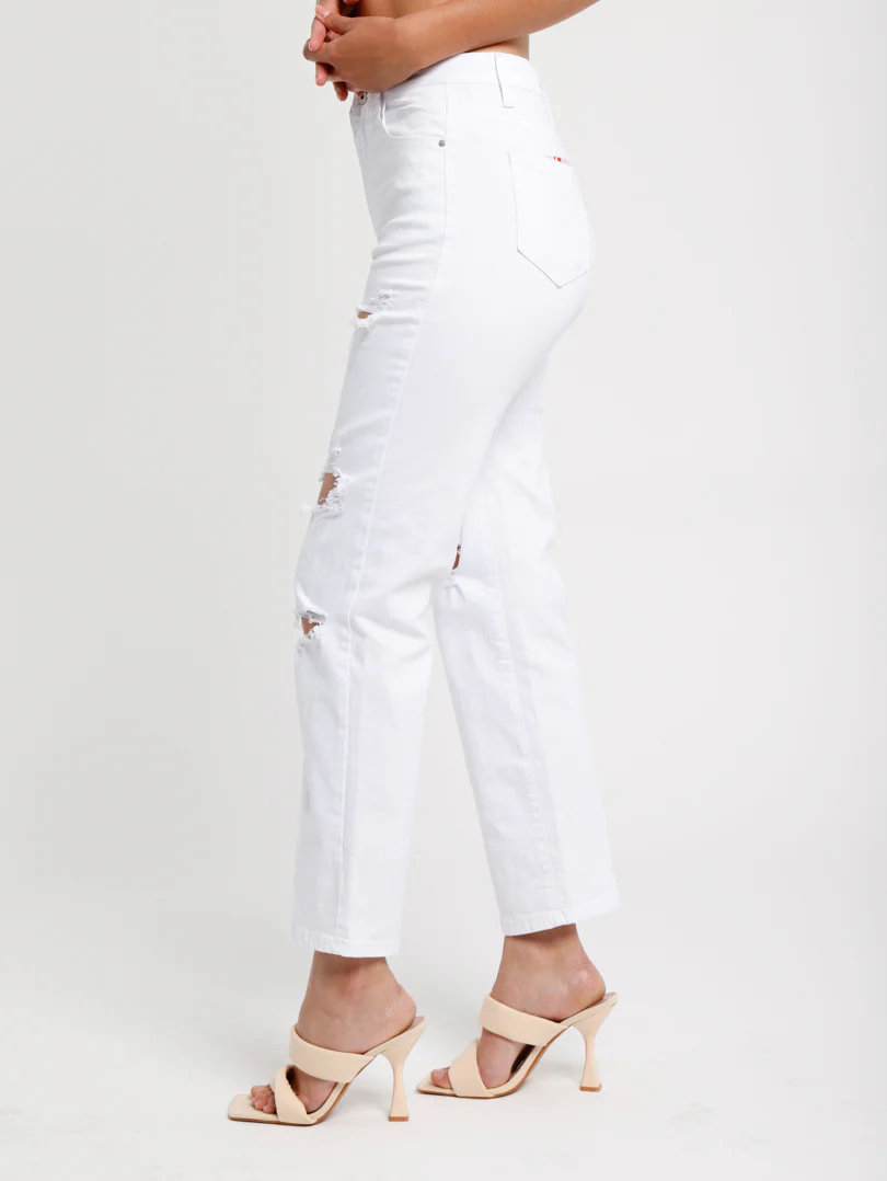 Jean wide déchiré blanc - Image 3