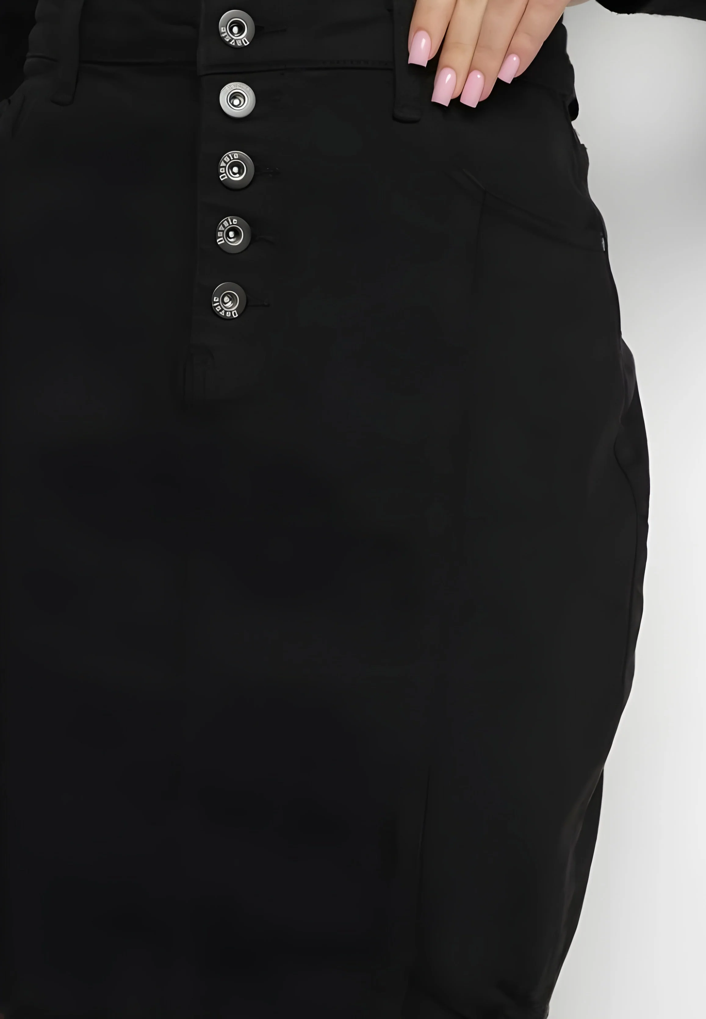 Jupe en jean avec boutons et ourlet effiloché - Image 6