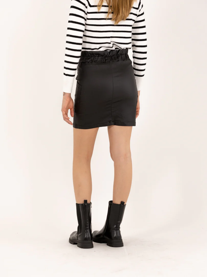 Jupe en toile enduite taille haute élastique - Image 12