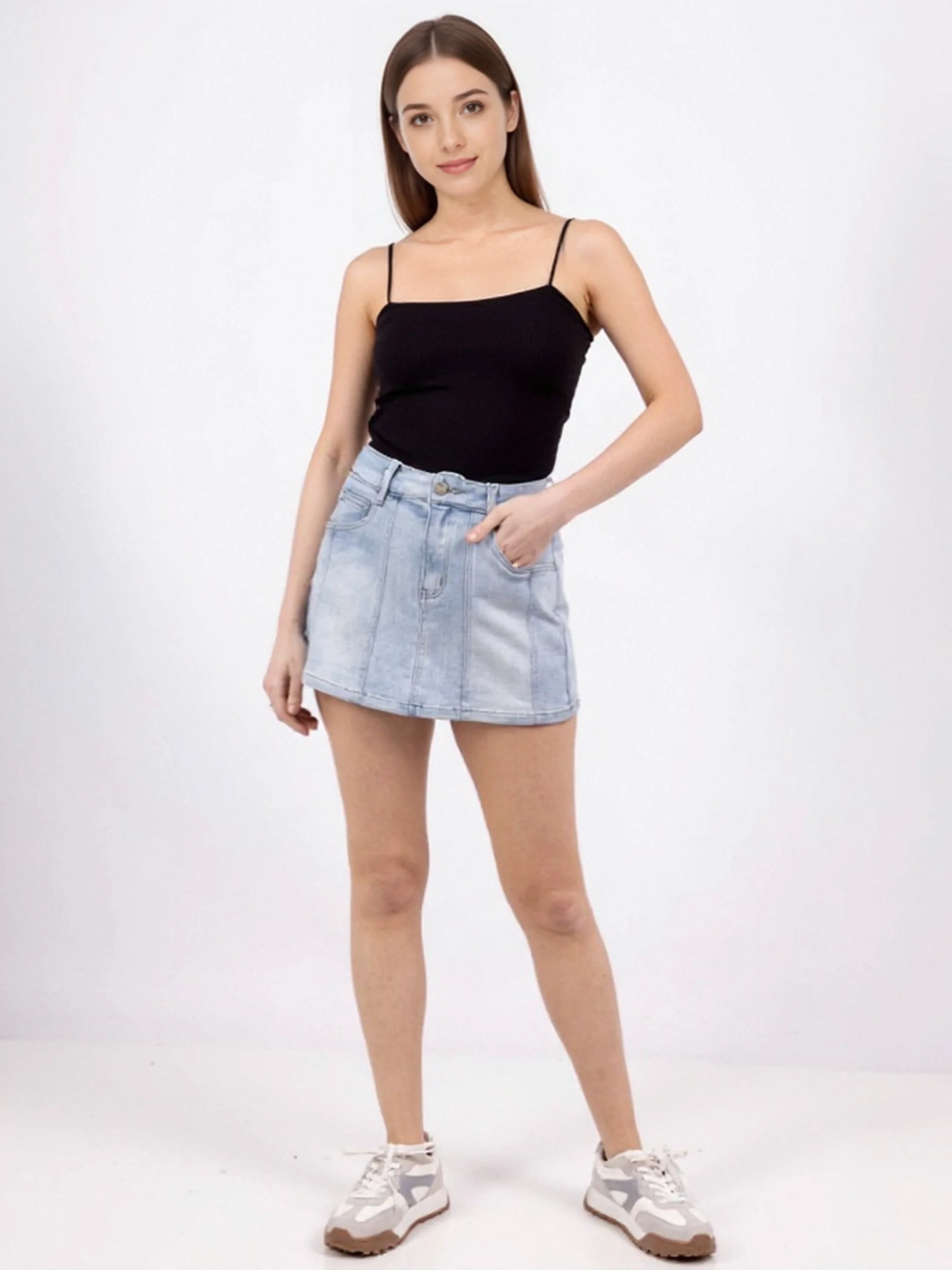 Jupe-Short en Jean Délavé