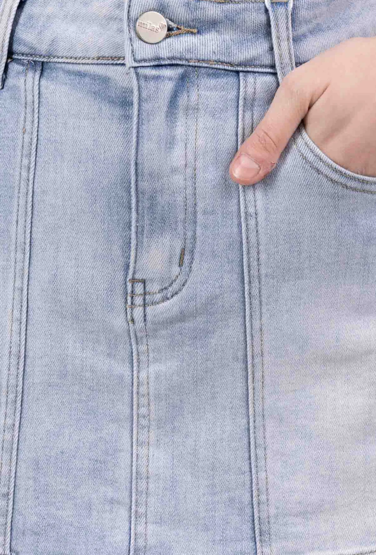 Jupe-Short en Jean Délavé - Image 3