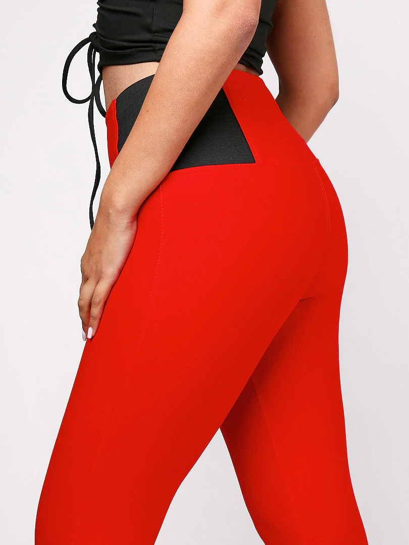Legging rouge taille haute - Image 2
