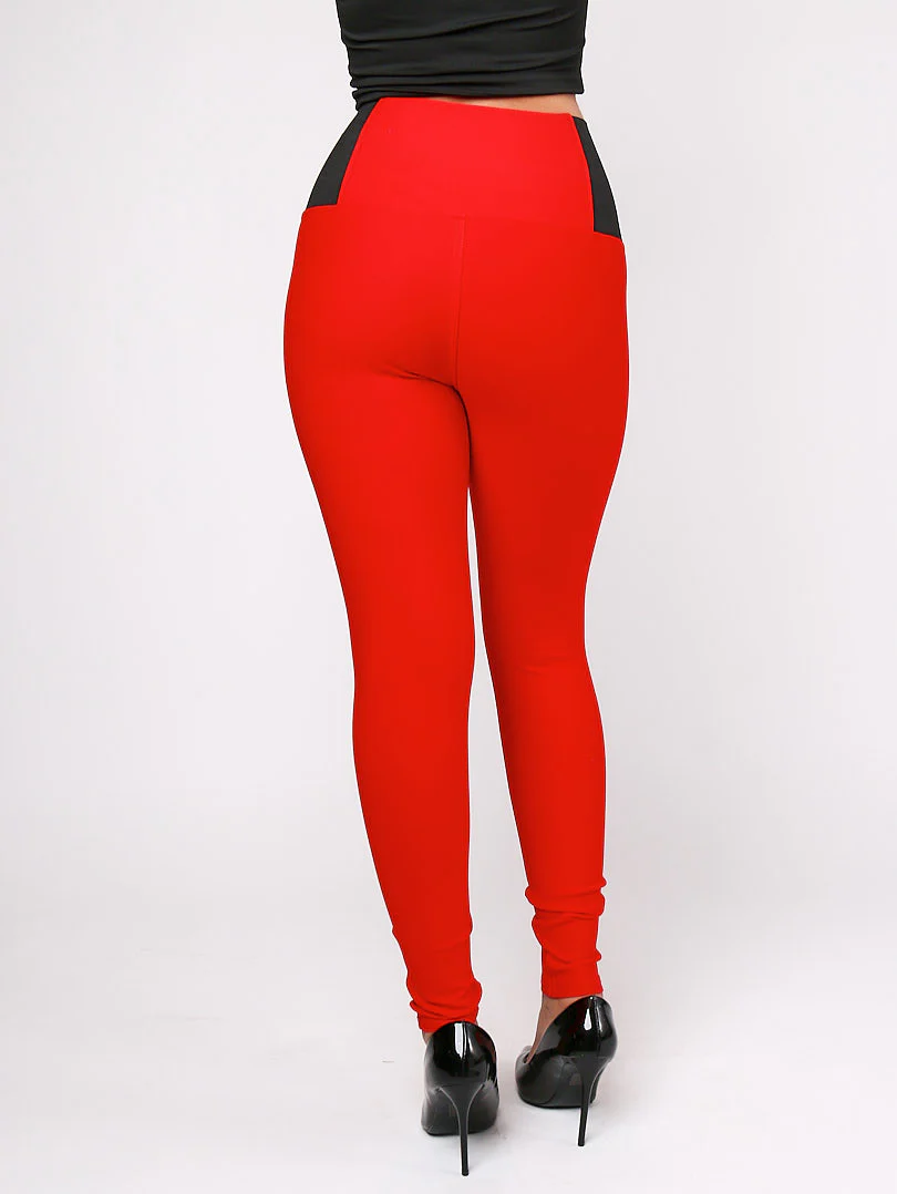 Legging rouge taille haute - Image 4