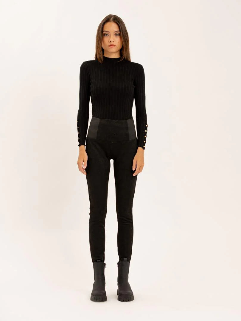 Legging taille haute moulante en velours