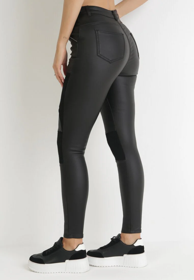 Pantalon biker avec empiècements noir - Image 4