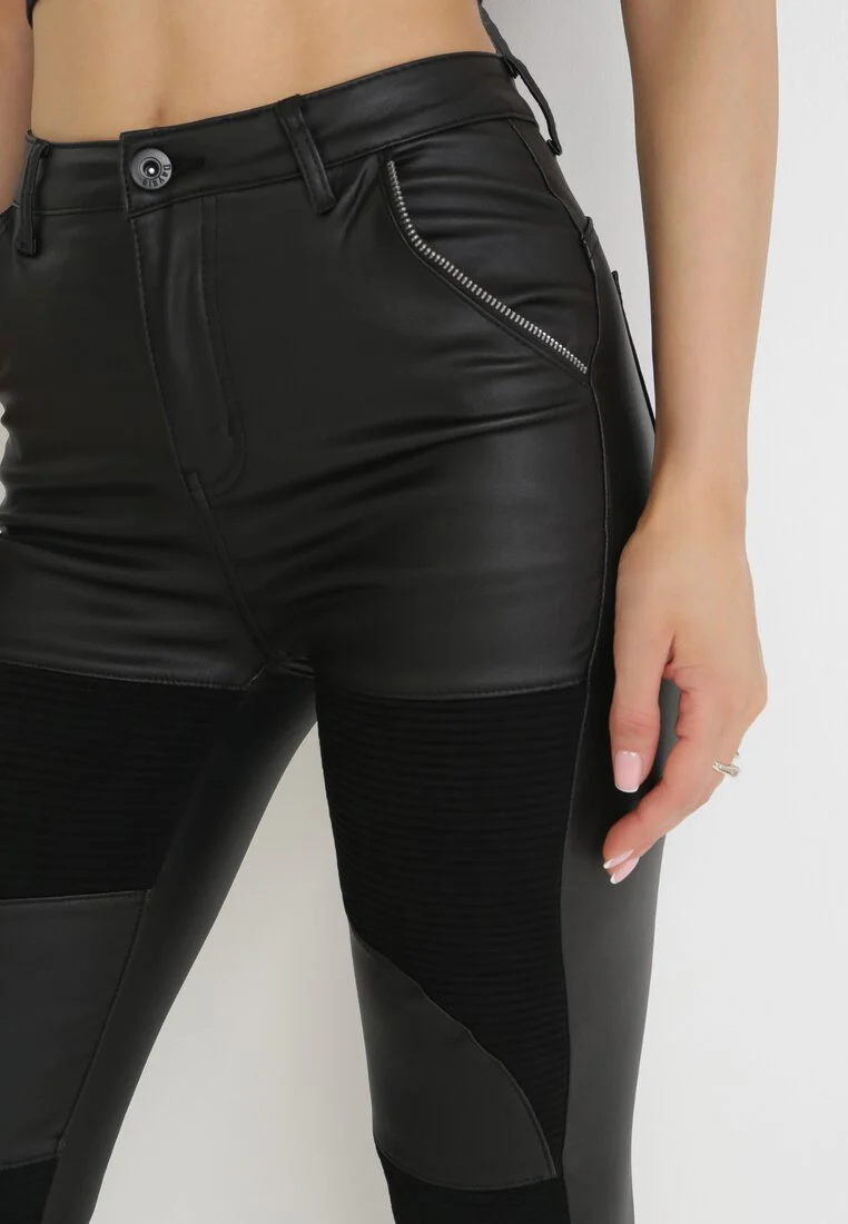 Pantalon biker avec empiècements noir - Image 5