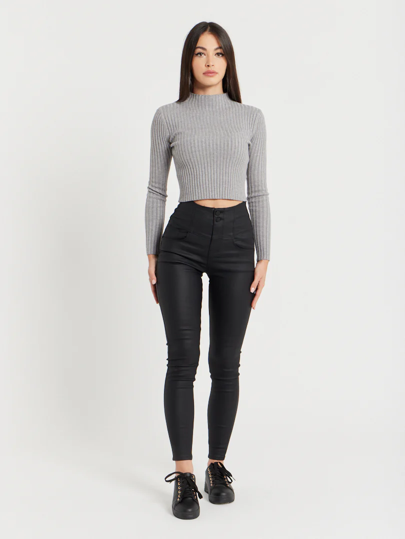 Pantalon boutonnage double Noir