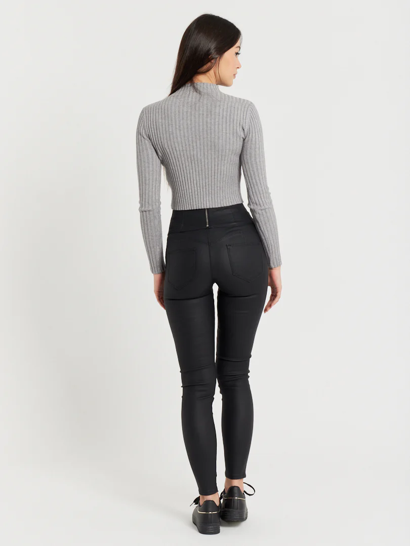Pantalon boutonnage double Noir - Image 2