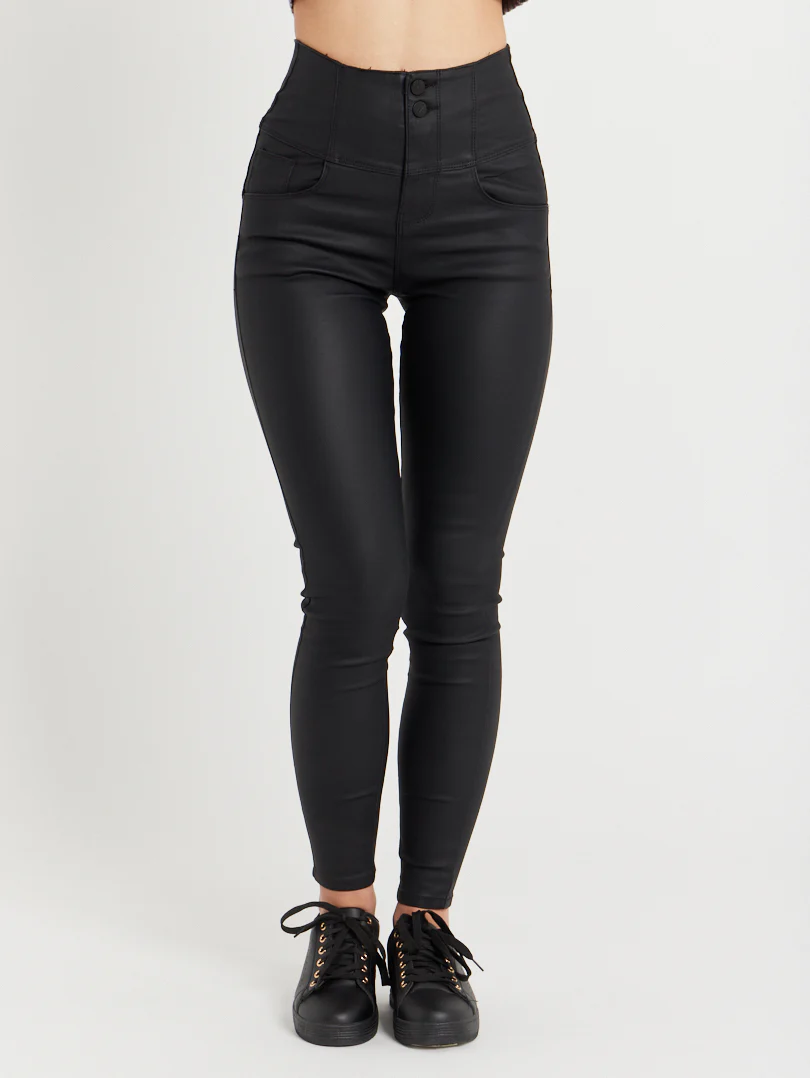 Pantalon boutonnage double Noir - Image 3