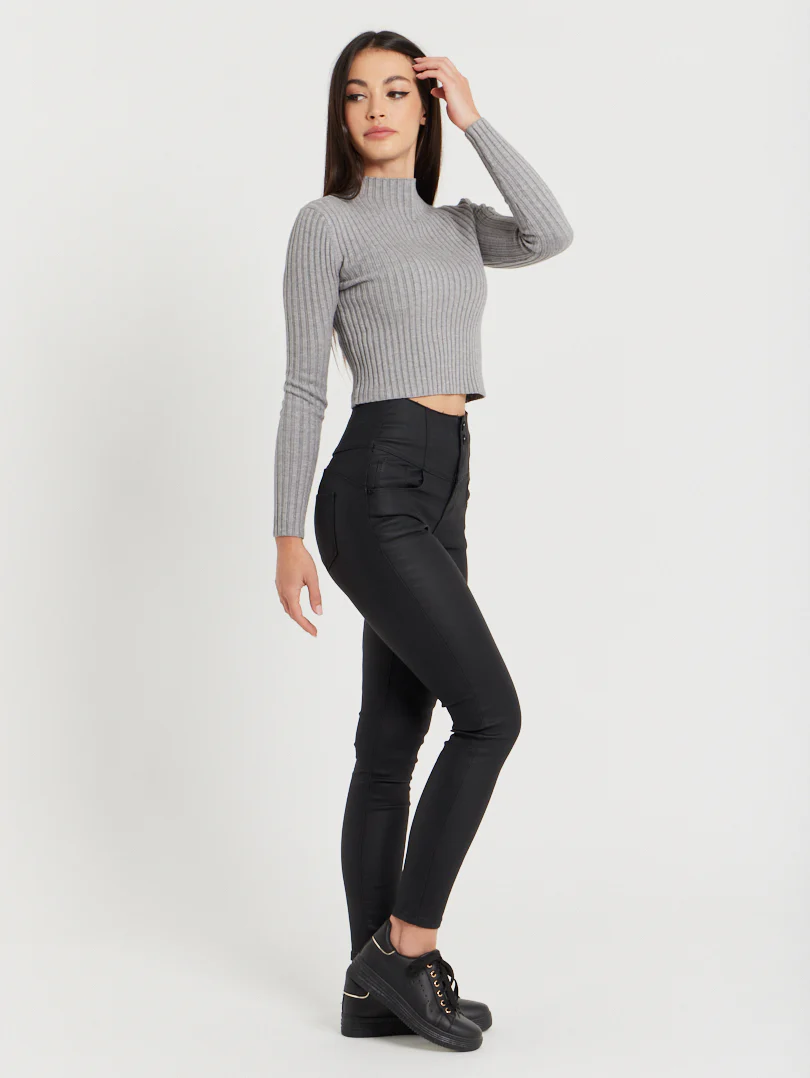 Pantalon boutonnage double Noir - Image 4