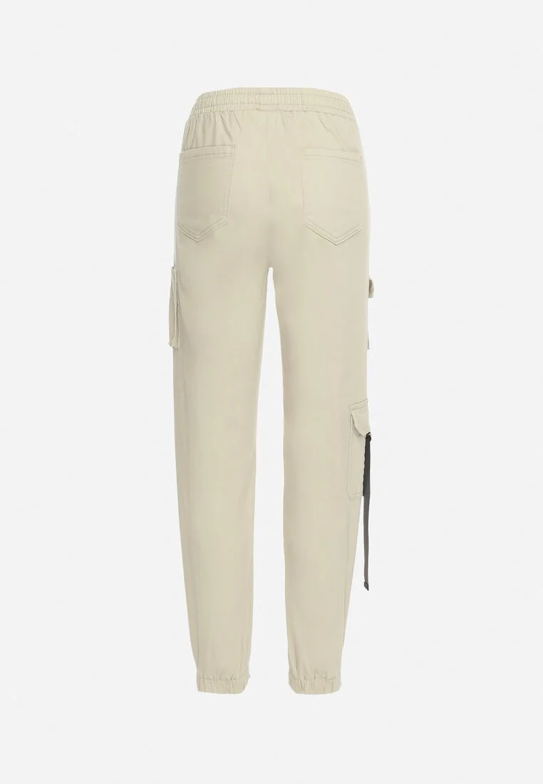 Pantalon cargo taille haute beige - Image 7