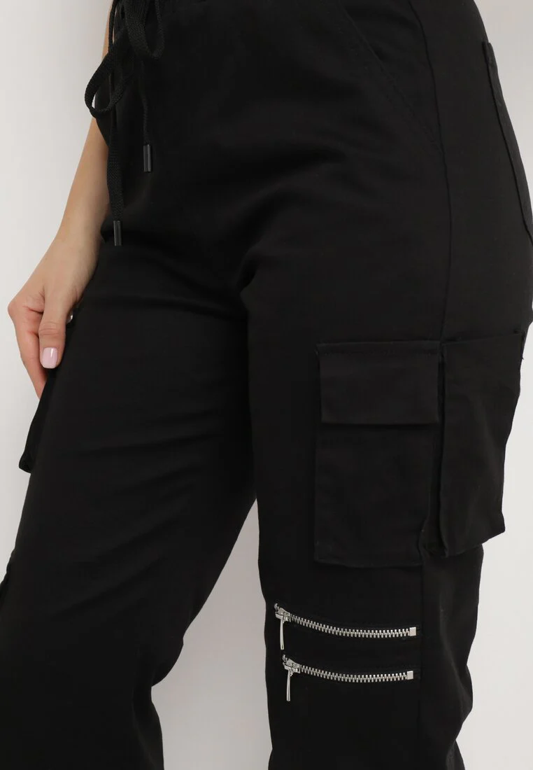 Pantalon cargo taille haute noir - Image 5