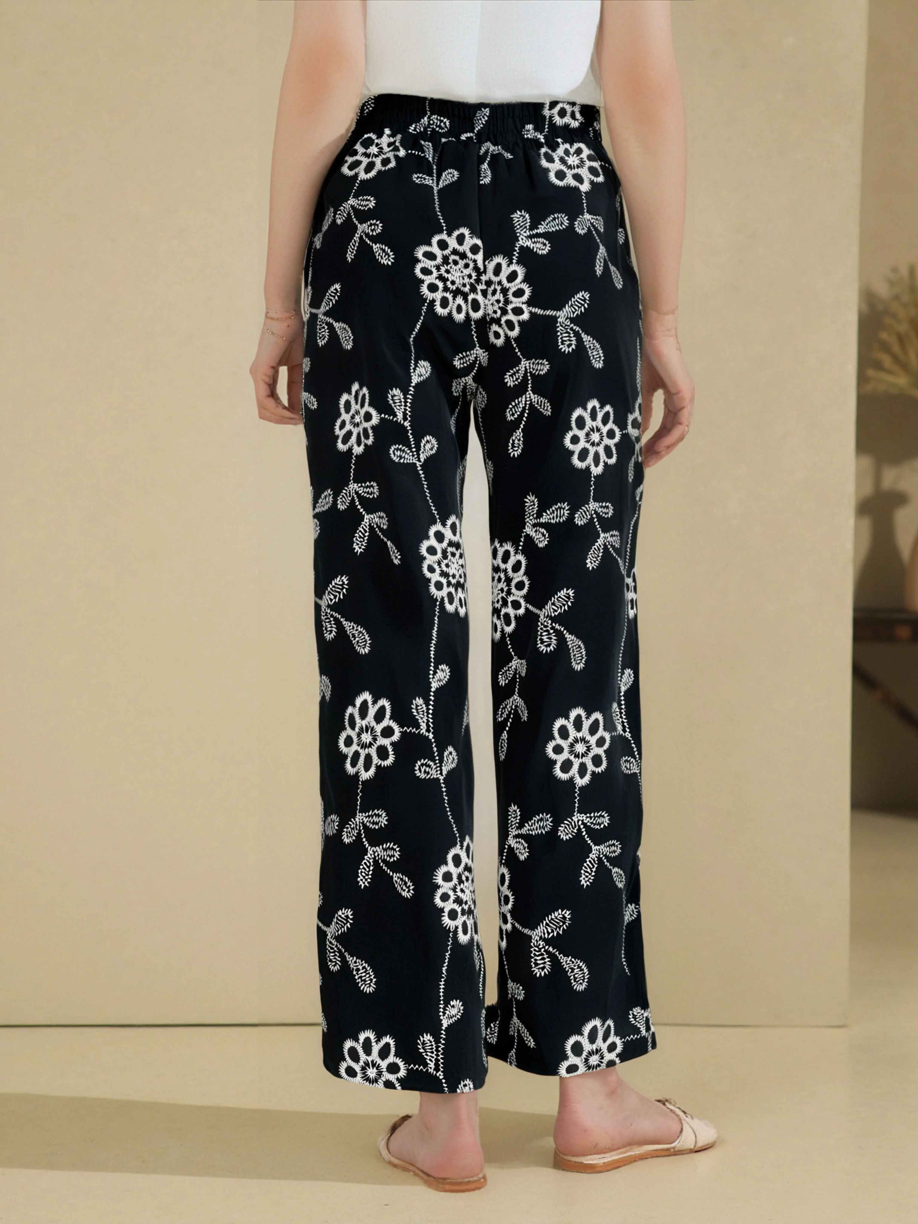 pantalon d’été droit à imprimé fleuri - Image 4
