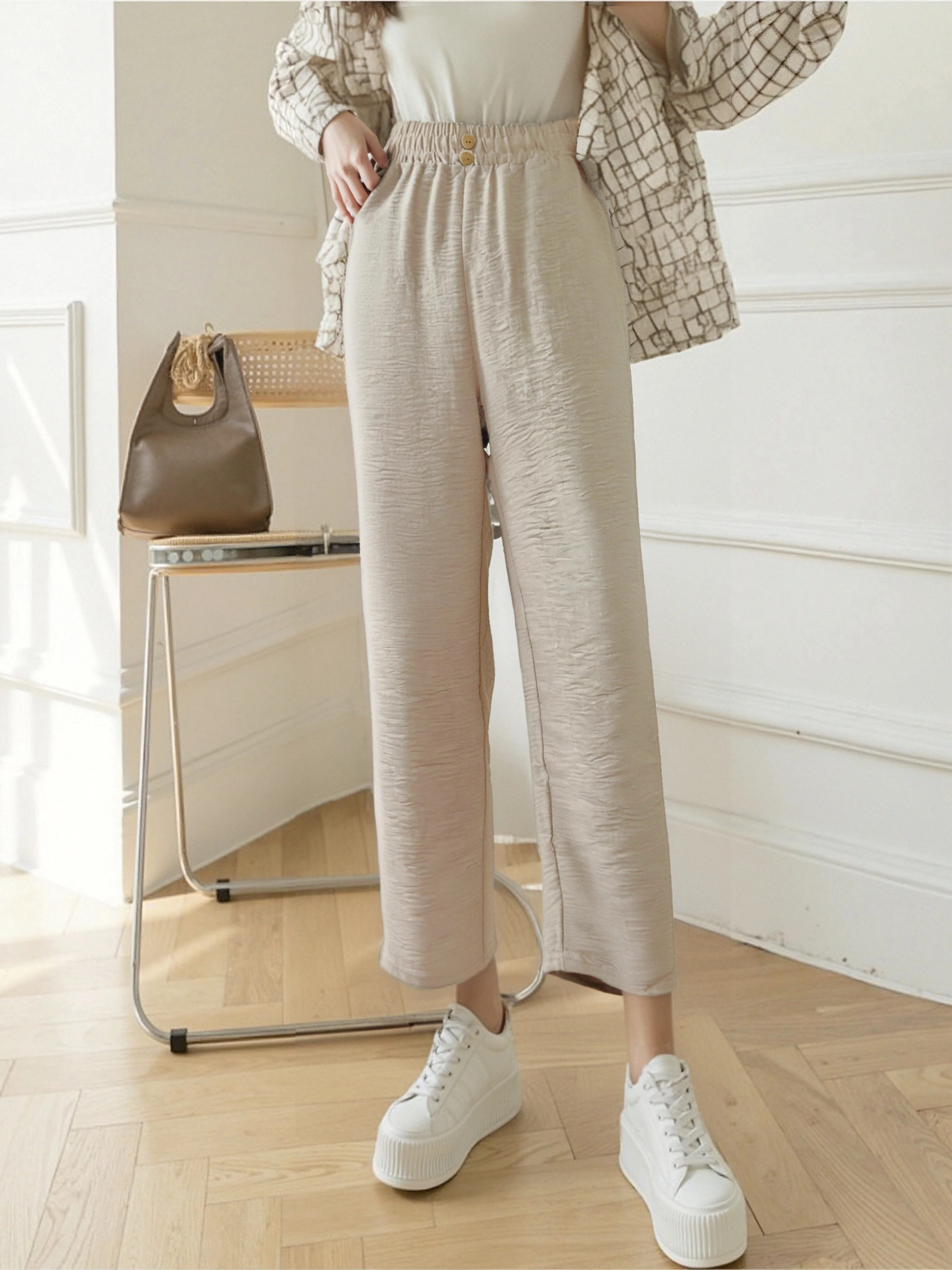 Pantalon d’été droit effet lin - Image 3